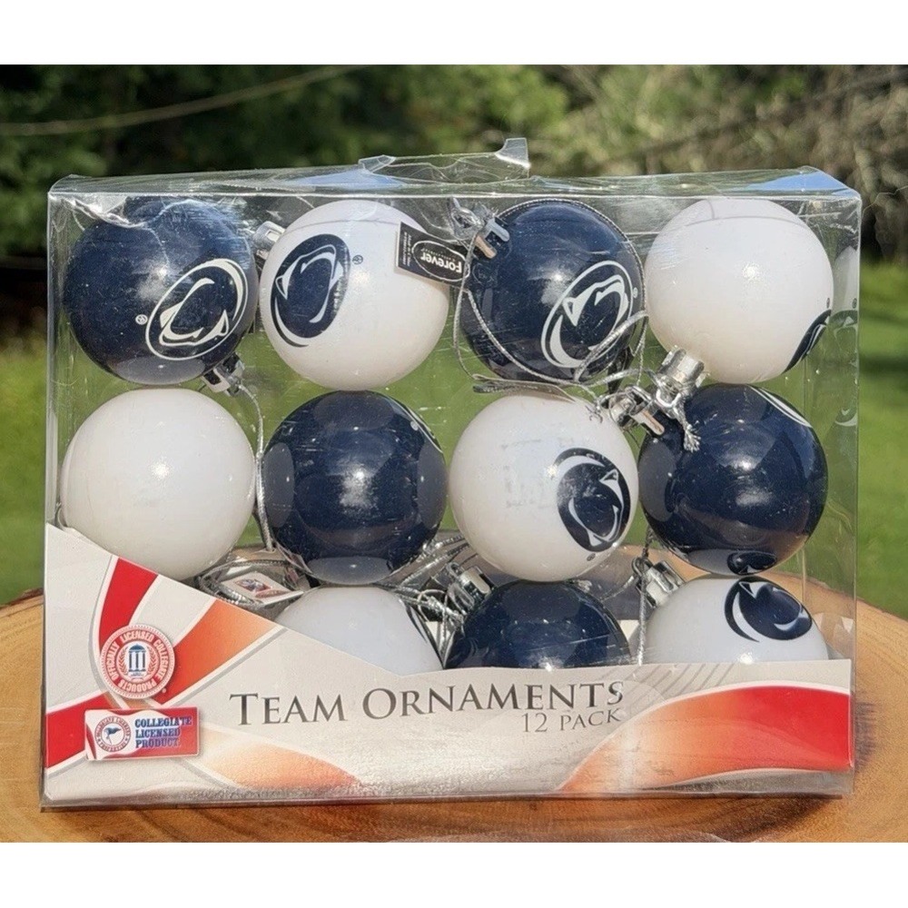 Penn State Nittany Lions Christmas Ornaments 12 Pack 2" Forever Collectibles NIP